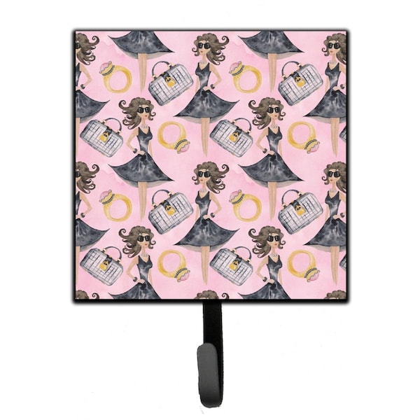 Jensendistributionservices Watercolor Fashion Diva on Pink Leash or Key Holder, 4.25 x 1 x 7 in. MI1710820 - main